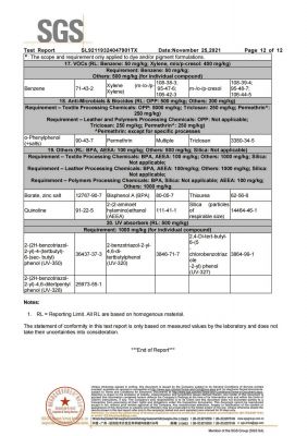 有害化學(xué)物質(zhì)零排放檢測(cè)報(bào)告